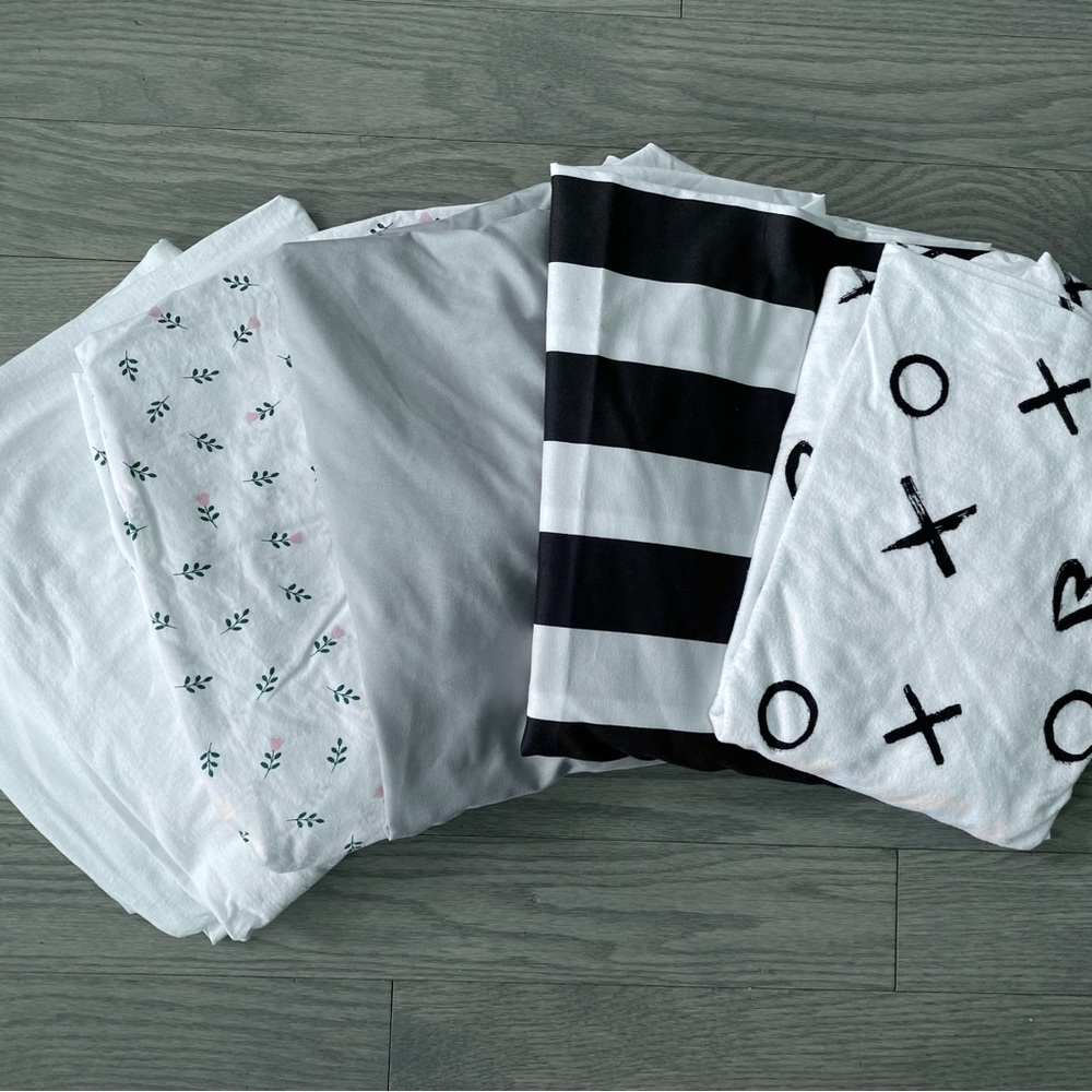 🖤🤍 Black and White Neutral baby Crib fitted sheets